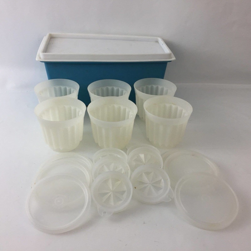 VTG TUPPERWARE MINI JELLO GELATIN DESSERT CUPS JEL ETTE W/LIDS RETRO LOT OF 6